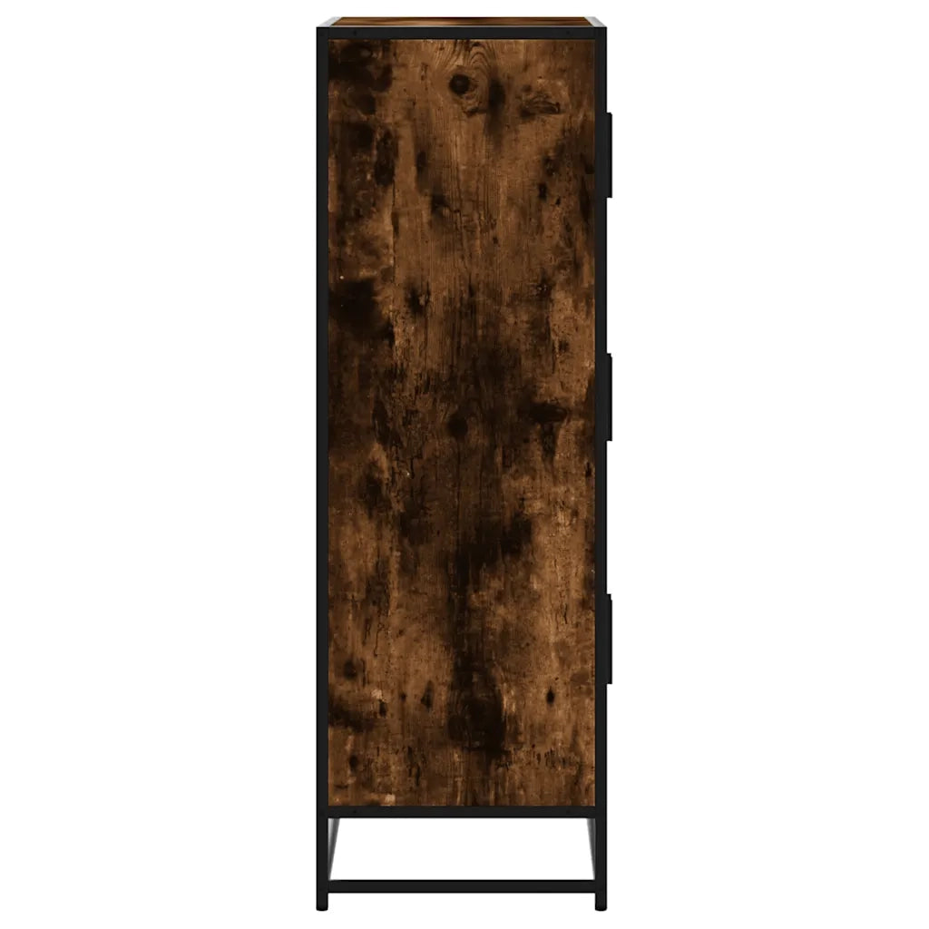 Credenza Rovere Fumo 68x35x106,5 cm Legno Multistrato Metallo 849071