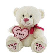 Trade Shop - Orso Con Cuore Love Fiocco 35cm Peluche Orsacchiotto San Valentino 2 Colori 67815 -