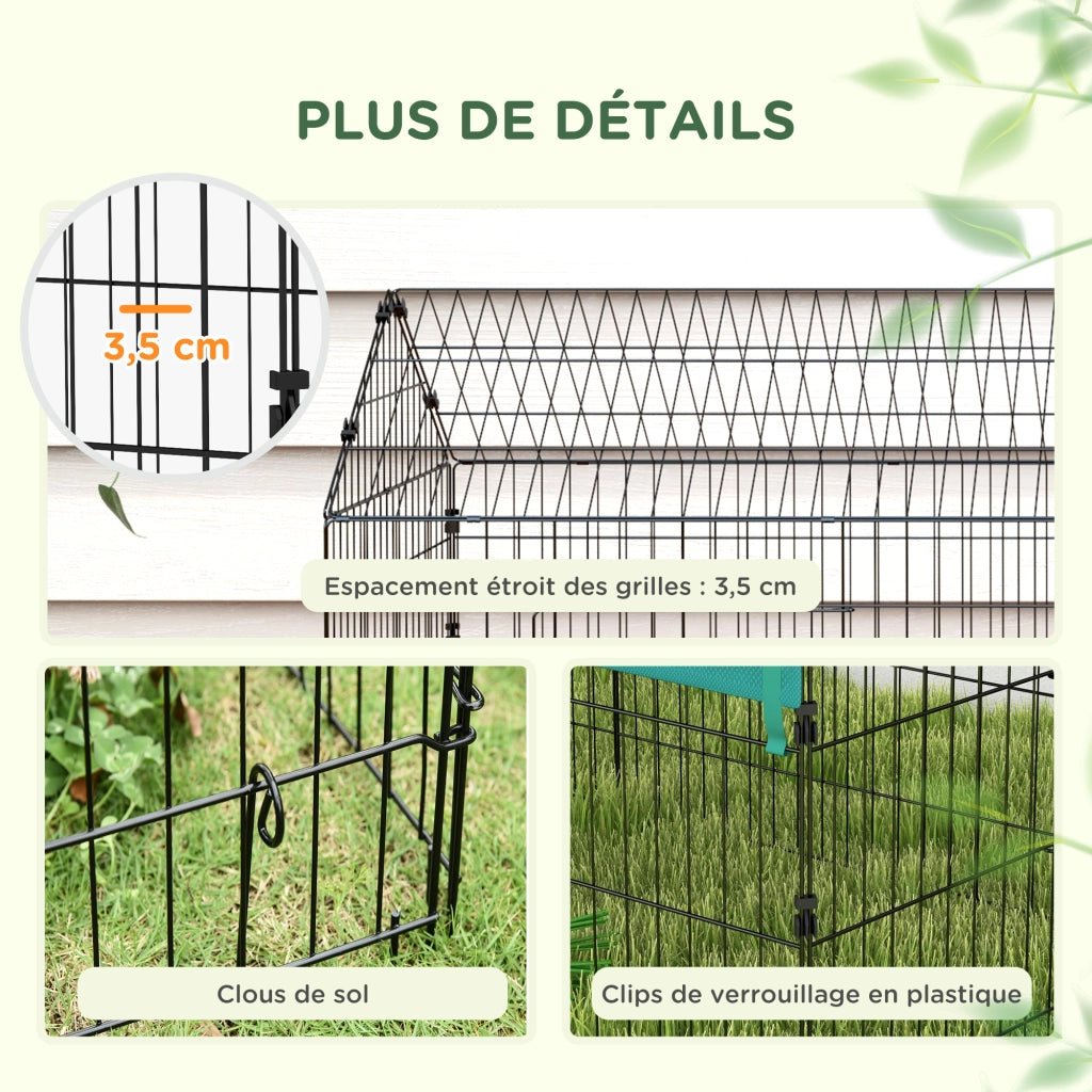 Recinto modulabile per animali piccoli ¨C zephmum ¨C acciaio con telo 220x85x103 cm