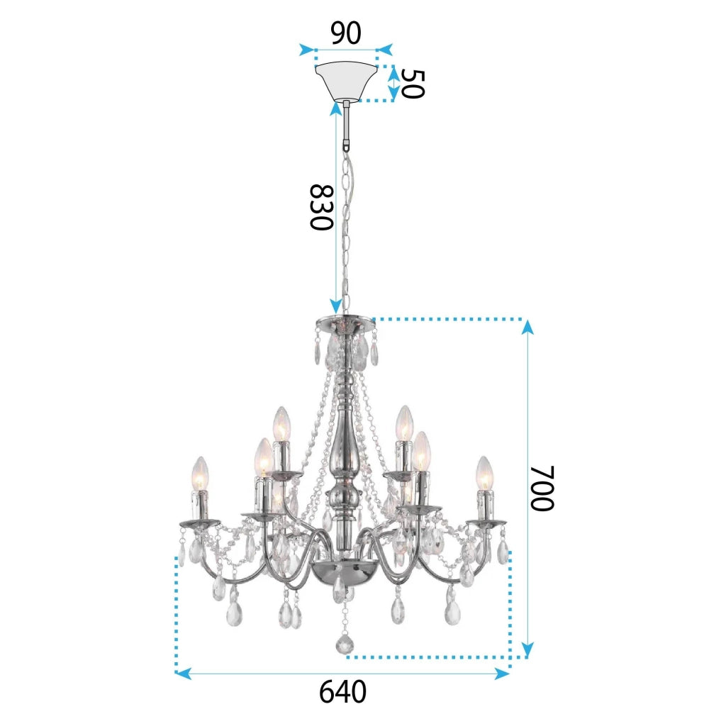 Lampada Da Soffitto Ebt016-9cp Chrome