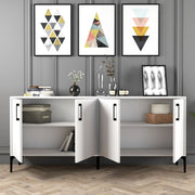 Madia Pollein, Credenza 2 Ripiani, 180x35x78h cm Bianco