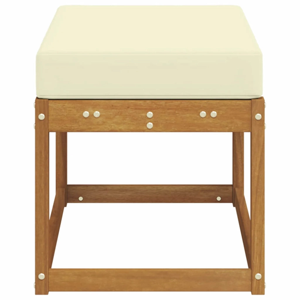 Sedia da giardino-Panca da esterno con cuscino Naturale e Crema 79 x 43 x 37 cm