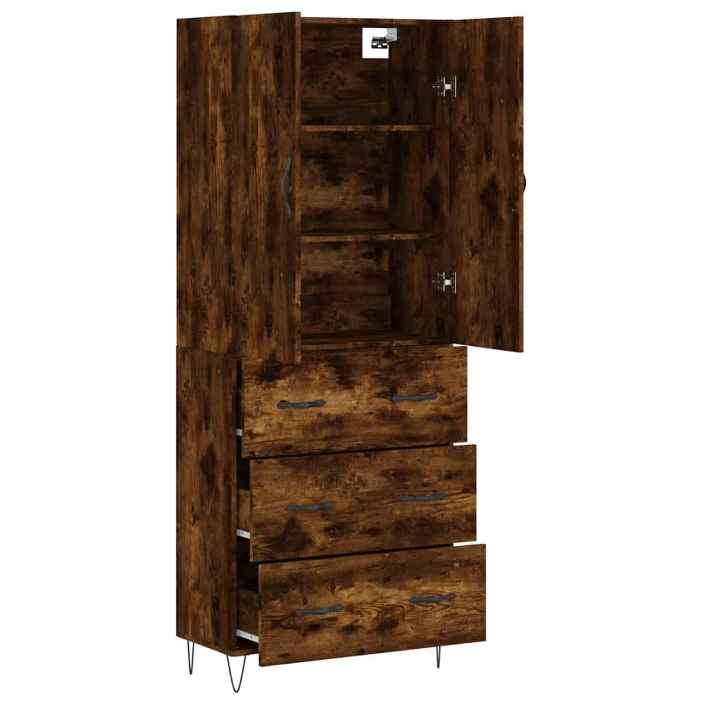 Buffet credenza cassettiera armadio mobile contenitore organizer cucina soggiorno salotto alto 69,5 x 34 x 180 cm legno ingegnerizzato marrone 02_0033544