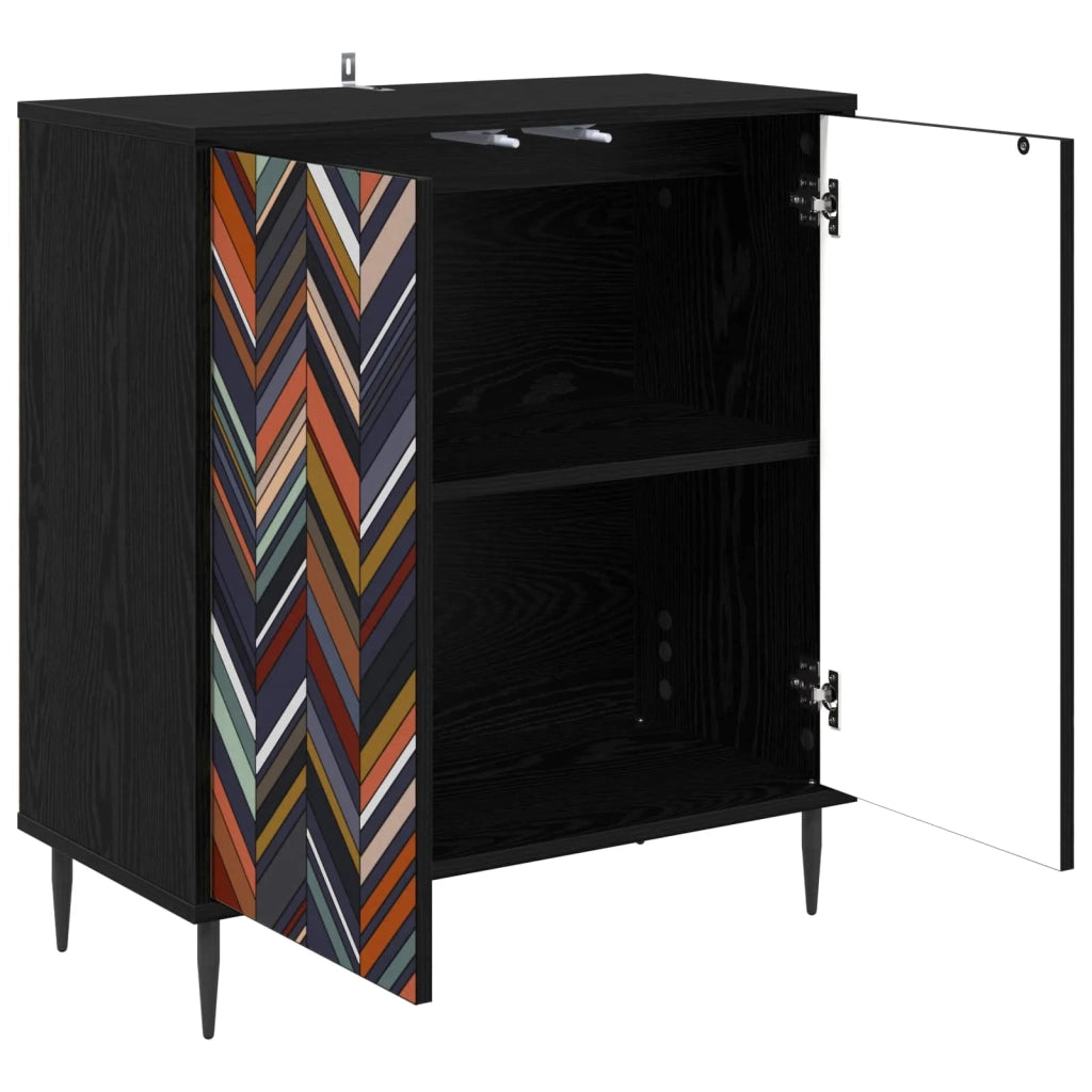 Credenza OMMEN Rovere Nero 69 x 33 x 76 cm Legno ingegnerizzato 8006939