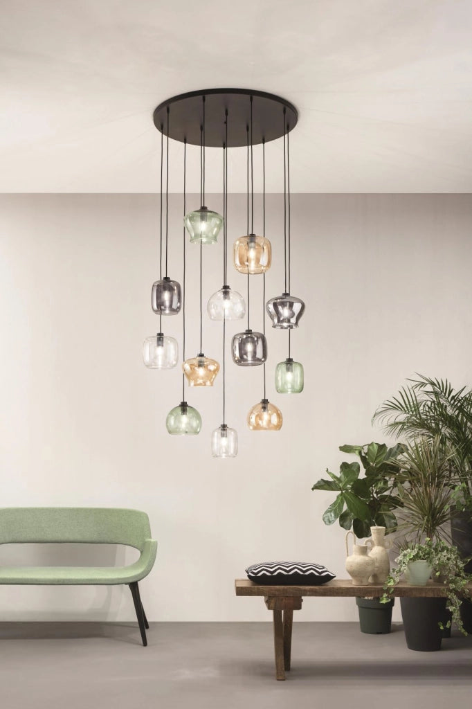 SOSPENSIONE VERVE- 1 LUCE VERDE ATTACCO E14 SENZA BASE D' ATTACCO D.20,5CM H.18CM