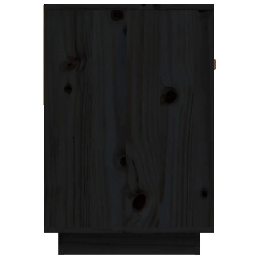 Mobile Porta TV Nero 90x40x60 cm in Legno Massello di Pino 821526