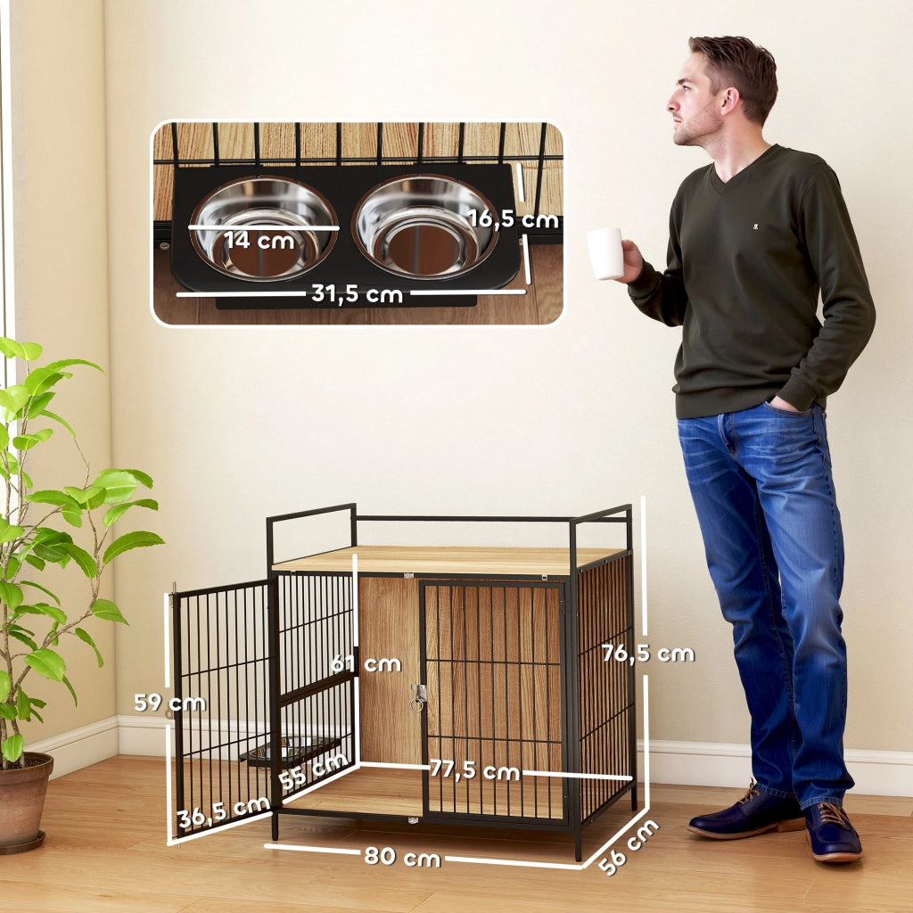 Tavolino Moderno per Cani ¨C Zephmum ¨C Legno Rovere 80x56x76,5 cm