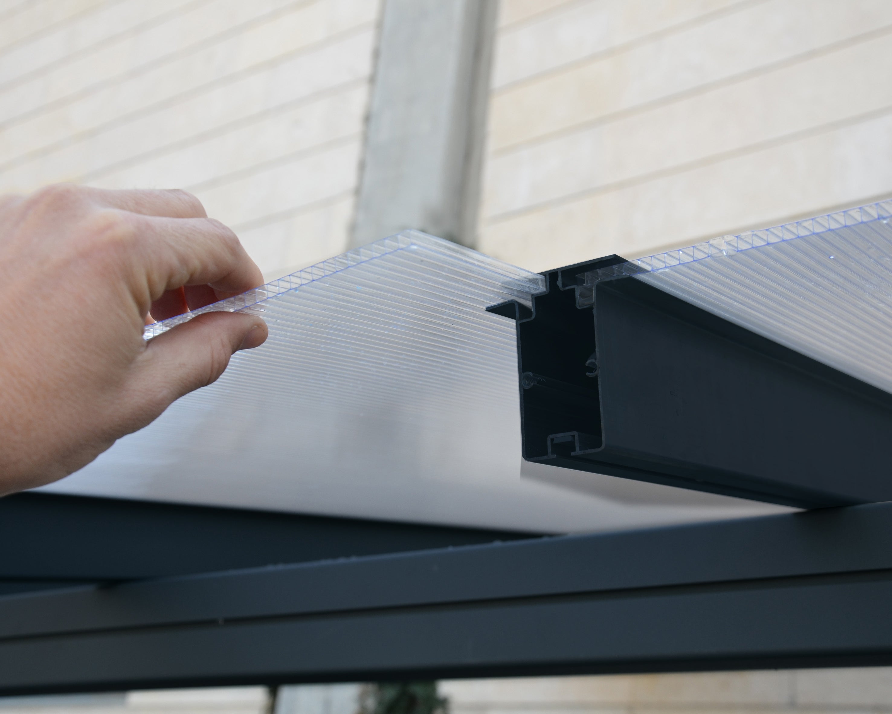 Pergola Sierra Addossata in Alluminio  2.3X4.5 m Grigio