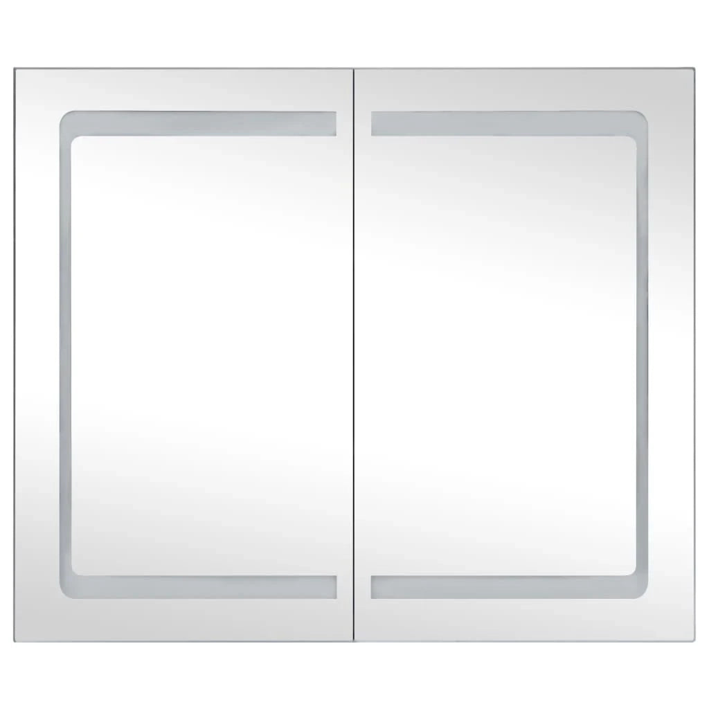 Mobiletto da bagno con specchio LED 80 x 12,2 x 68 cm 02_0006569