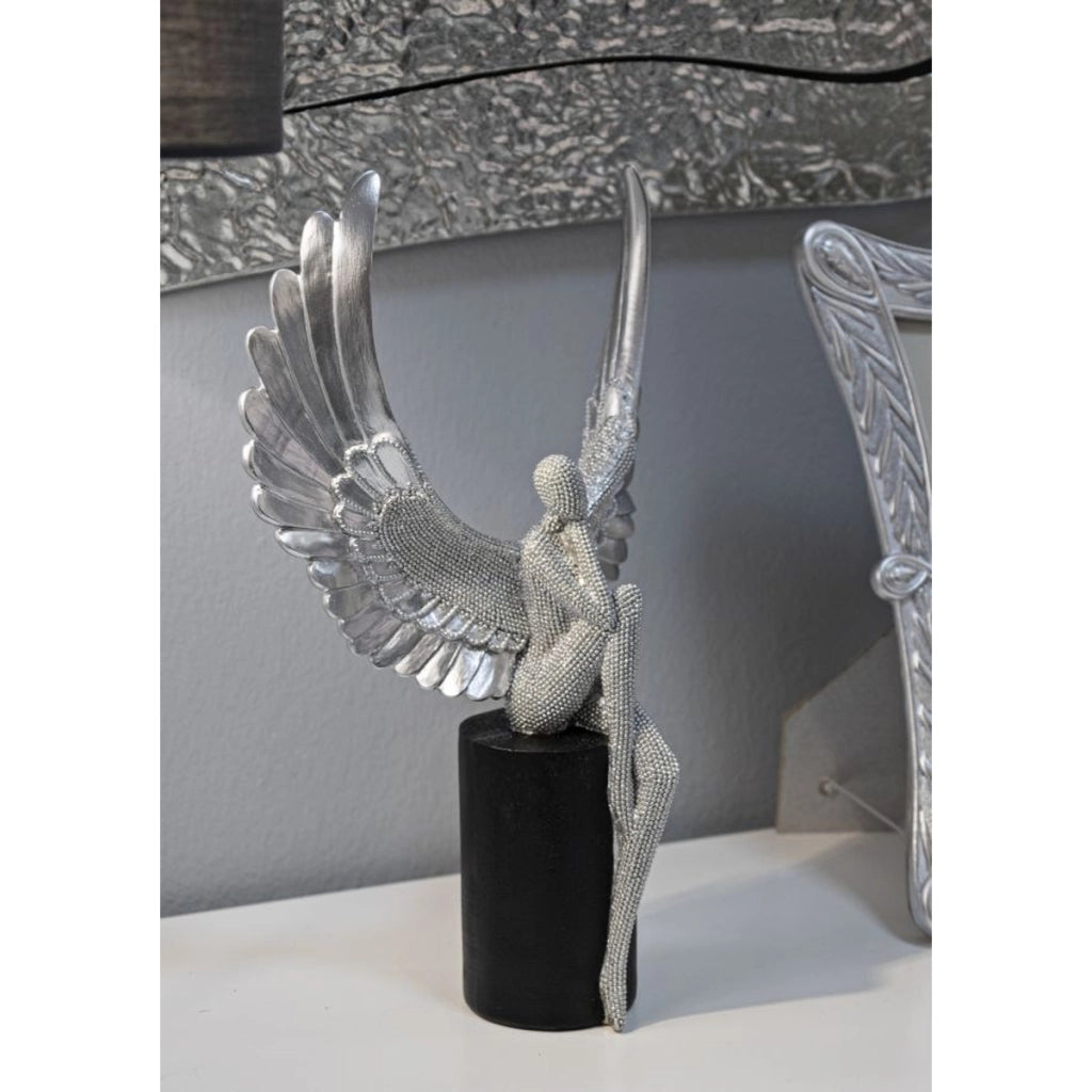 Scultura Fenice 1, Argento, Poliresina, 24x8x34 cm