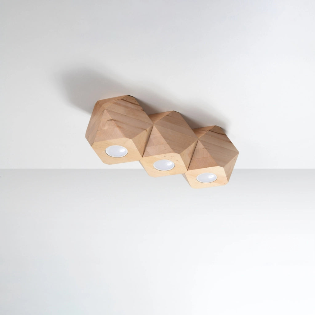 Faretto soffitto ARBORO Pure Lume legno naturale 3xGU10