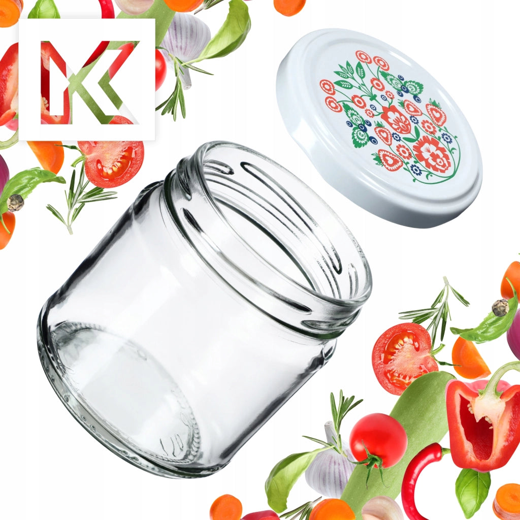 KADAX 10x Vasetti Vetro 200ml Conserva Marmellata Miele + Tappi Fi66