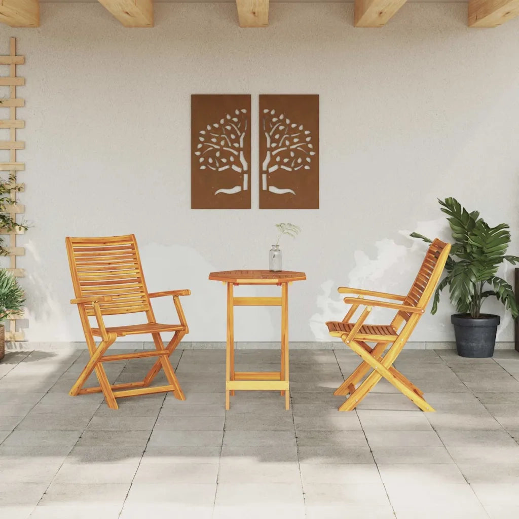 Set Bistro Pieghevole 3 pcs Marrone legno massello di acacia 3375693