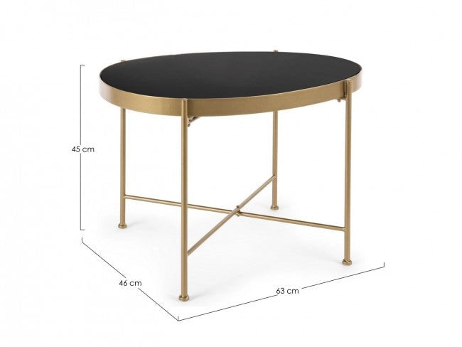 Tavolino Rashida Oro 63x46 in Metallo