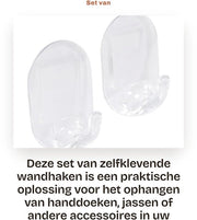 Set di 2 chiodi adesivi per parete da 33 x 50 mm per bagno e cucina - design spaziale - materiale trasparente in plastica