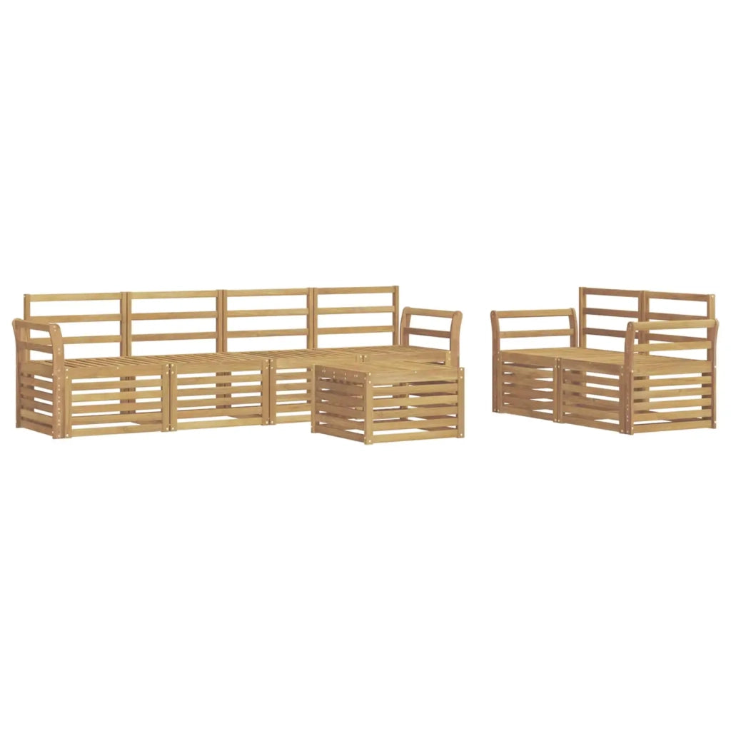 Set di divani da esterno 7 pcs Bianco Legno di Acacia Massello 3391434