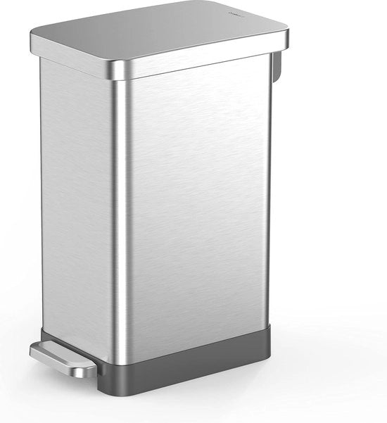 50L Raccoglitore RVS Handsfree con Coperchio Softclose - Ideale per Cucina e Ufficio