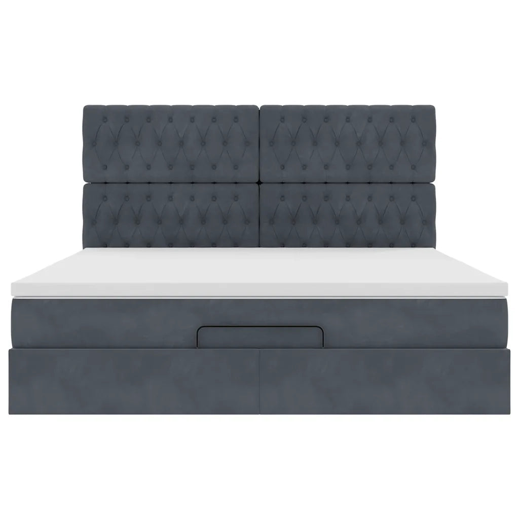 Struttura Letto Pouf con Materassi 180x200 cm Velluto 3314409