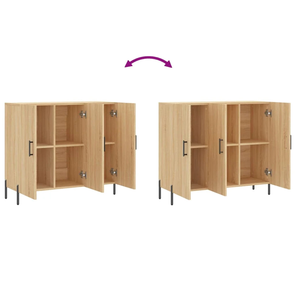 Buffet credenza cassettiera armadio mobile contenitore organizer cucina soggiorno rovere Sonoma 90 x 34 x 80 cm legno ingegnerizzato marrone 02_0031735