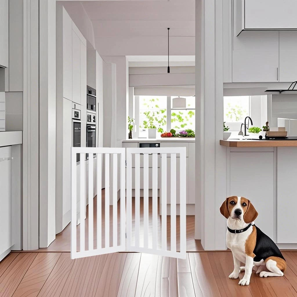 Barriera di sicurezza Cane, Recinzione per scale e porte pieghevoli, per cani e gatti, di piccole e medie dimensioni, per scale, porta, bianco (2 x 89 x 50 cm)