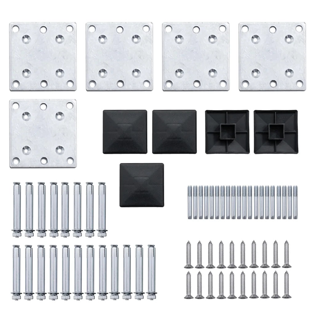 Set Pannelli di Recinzione in WPC 619x(105-186) cm Nero 3070439