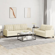 Set di Divani 2 pz con Cuscini crema in Similpellecod mxl 83118