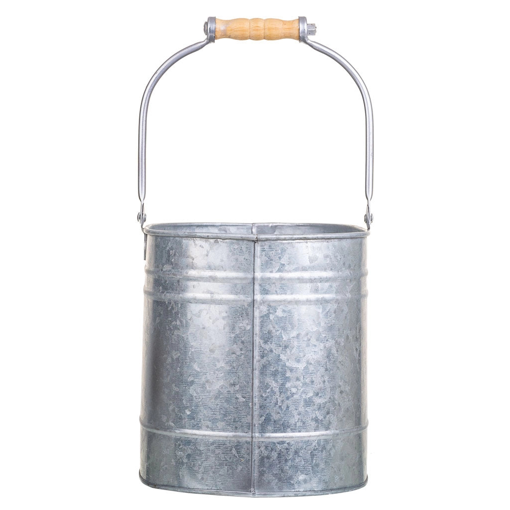 Cestino metallo argento 30,5x18x20/37h