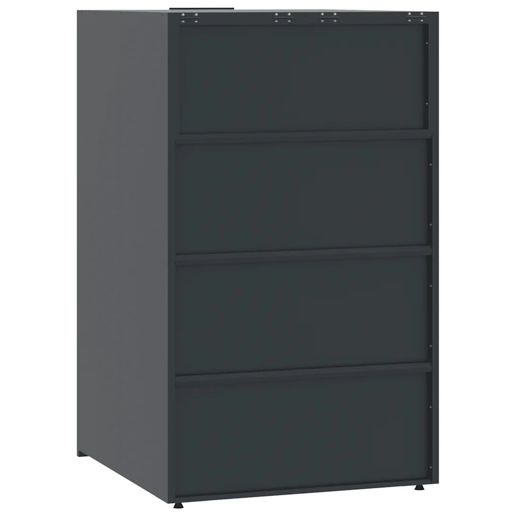 Copribidone con Ruote 2 Bidoni Antracite 138x79x117cm Acciaio 3279982
