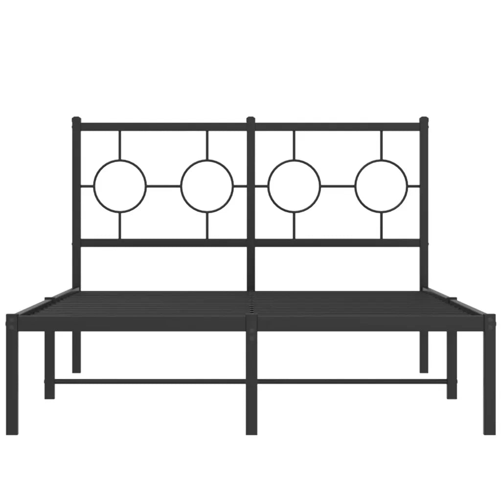Giroletto con Testiera in Metallo Nero 120x190 cm 376223