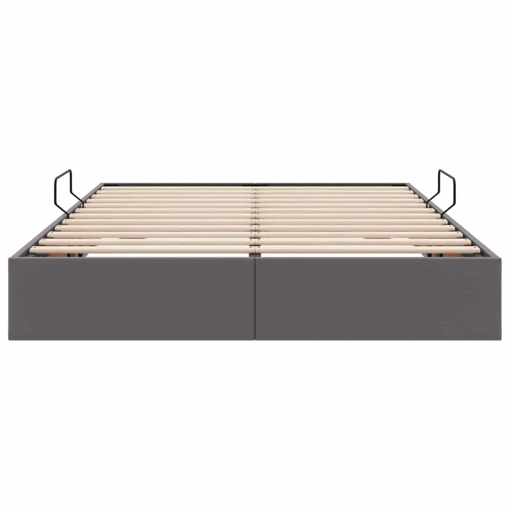 Letto ottomano Grigio 140 x 200 cm Pelle Sintetica 3442776