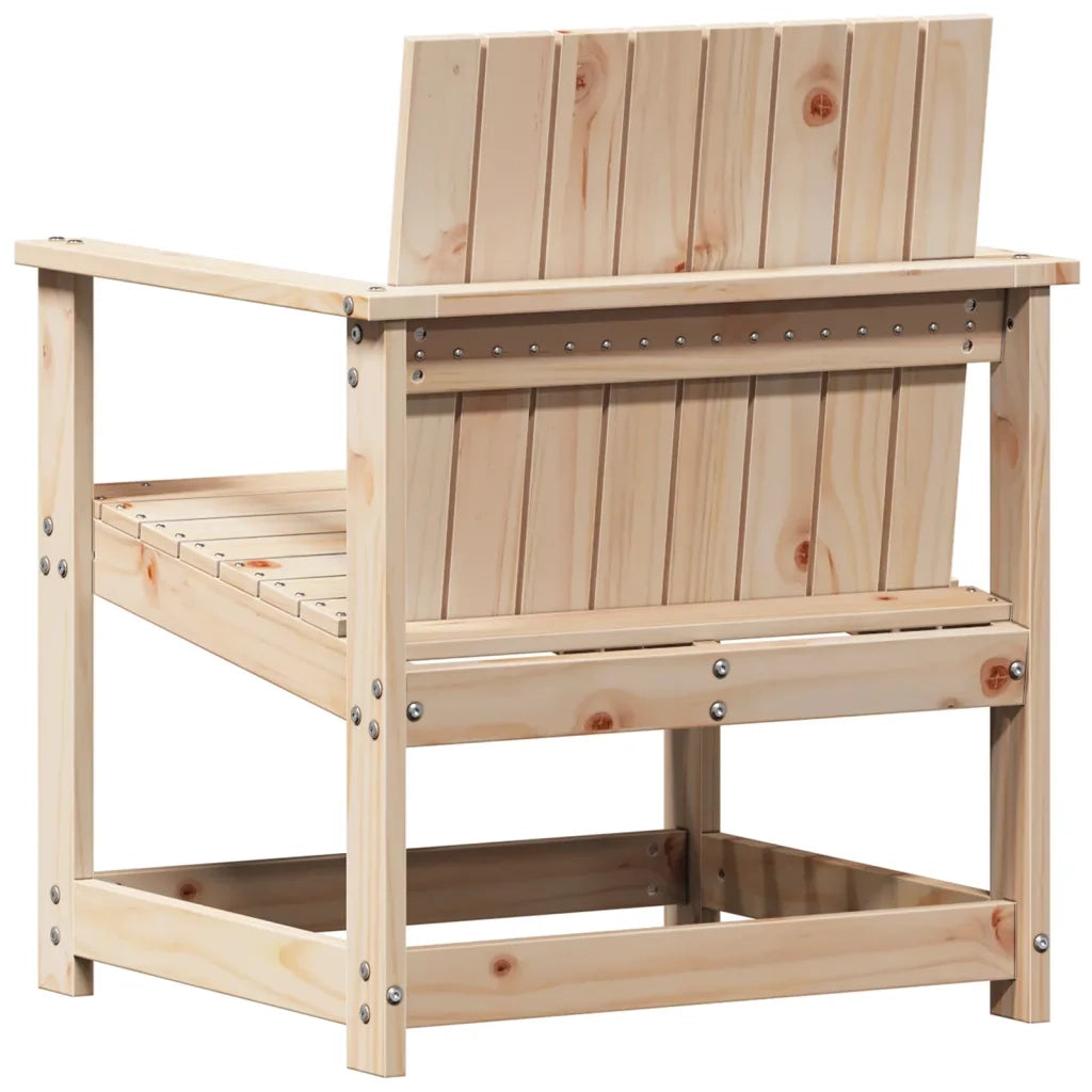 Sedia da patio-Sedia da Giardino 62x56x77 cm in Legno Massello di Pino