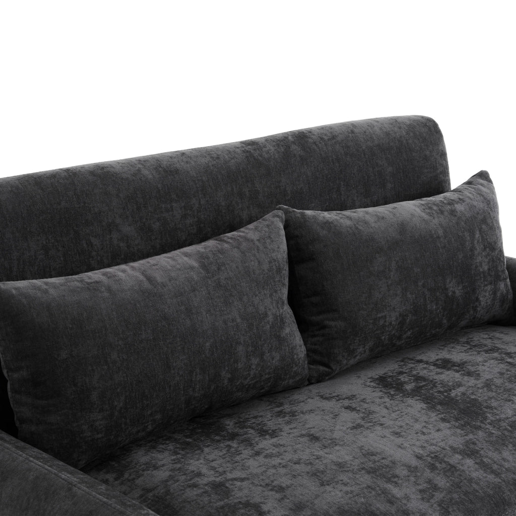 Divano Letto 2 Posti con Schienale Regolabile, USB, Supporto per Telefono e Tasche Laterali, in Ciniglia Grigio 129 × 76 × 81 cm