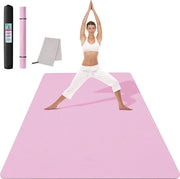 Mat di yoga XXL, 183 cm x 122 cm x 6 mm, mat di sport, mat di fitness, antiscivolo, mat di ginnastica con asciugamano, per sport, yoga, pilates, palestra, casa, allenamento