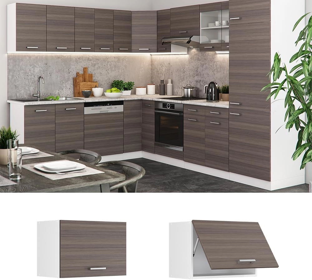 Pensile da cucina R-Line, Grigio nobile, 60 cm Piatto, per la libera combinazione all'interno di sistemi cucina modulari