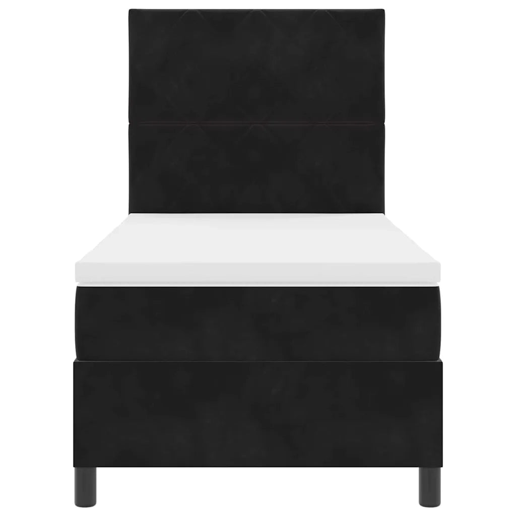 Letto a molle con materasso Nero 90 x 190 cm Velluto 3339868