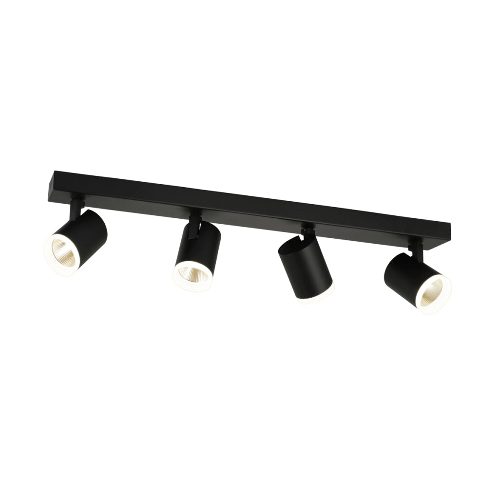 Faretto soffitto 4 luci nero LED 20W 4000K Helvia Italux