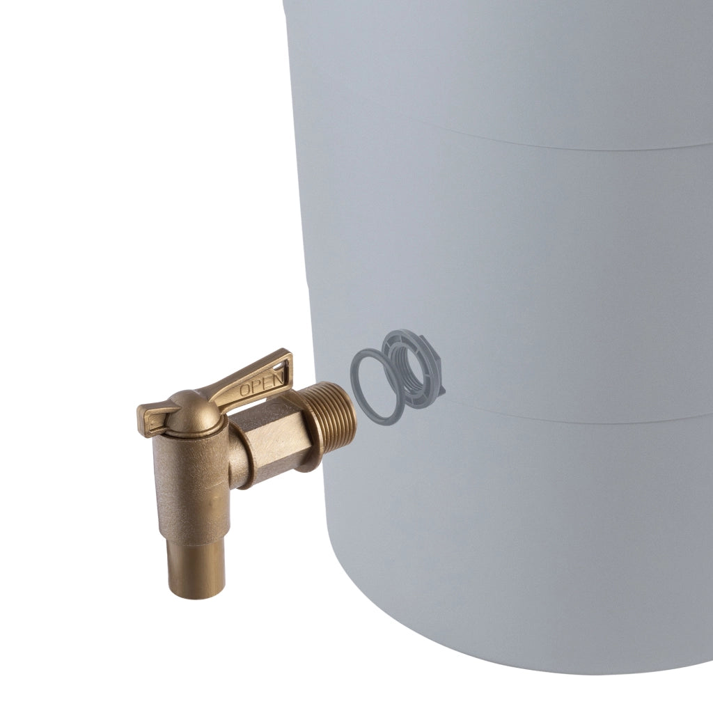 Rubinetto da giardino KADAX 3/4 per serbatoio di acqua piovana con valvola a barilotto.
