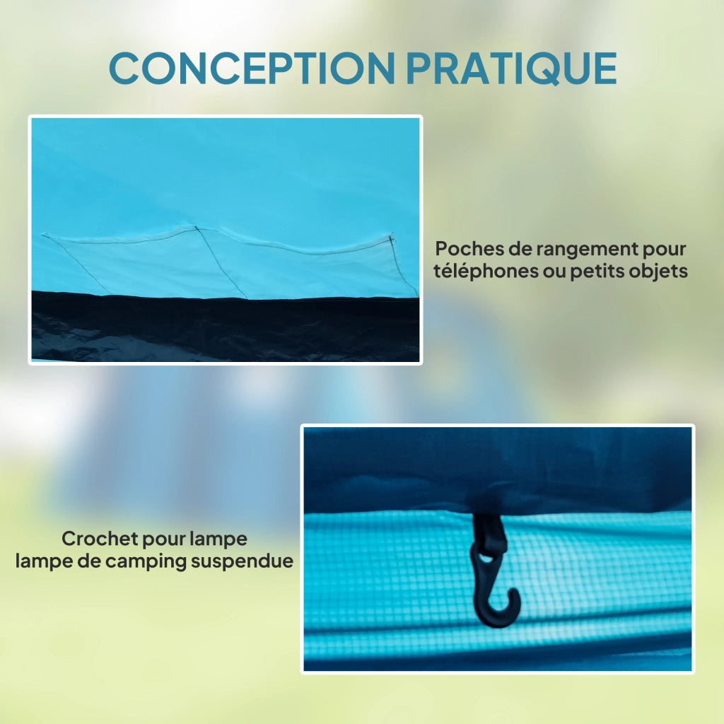 Tenda da campeggio gonfiabile tunnel 3-6 persone ¨C zephmum ¨C 420x200x150 cm blu
