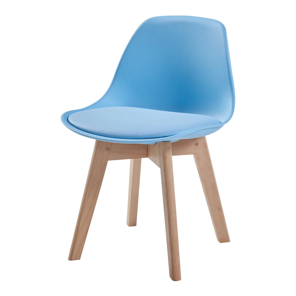 Set di 2 sedie per bambini rivestite in similpelle PU legno di faggio azzurro cielo 03_0010574