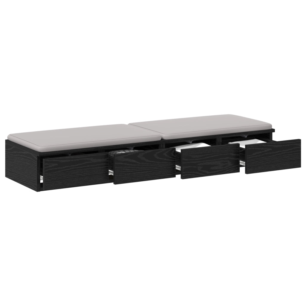 Cassetti letto Nero 120x36.5x16.5 cm Legno ingegnerizzato