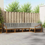 Set di divani da esterno 5 pcs Grigio Naturale e Chiaro 3367594