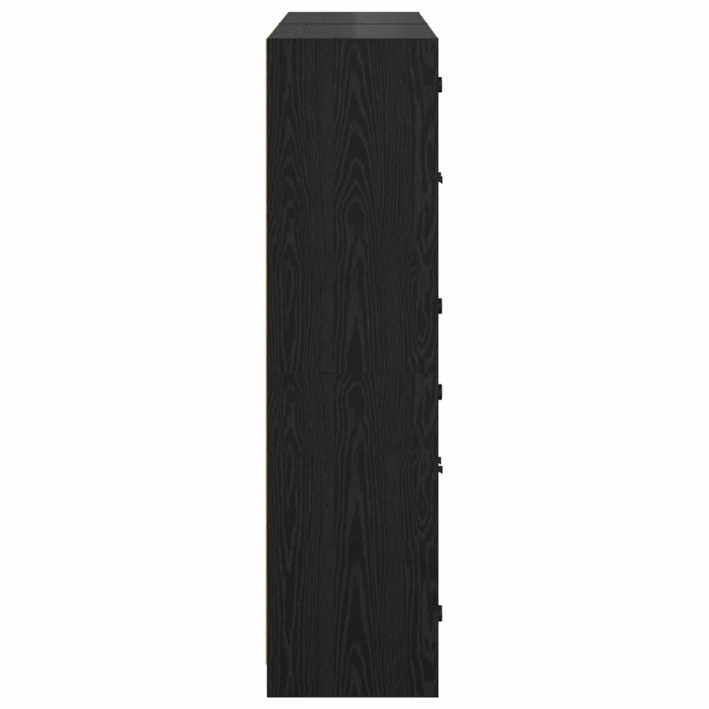 Credenza 2 pcs Rovere Nero 68 x 37 x 142 cm Legno multistrato