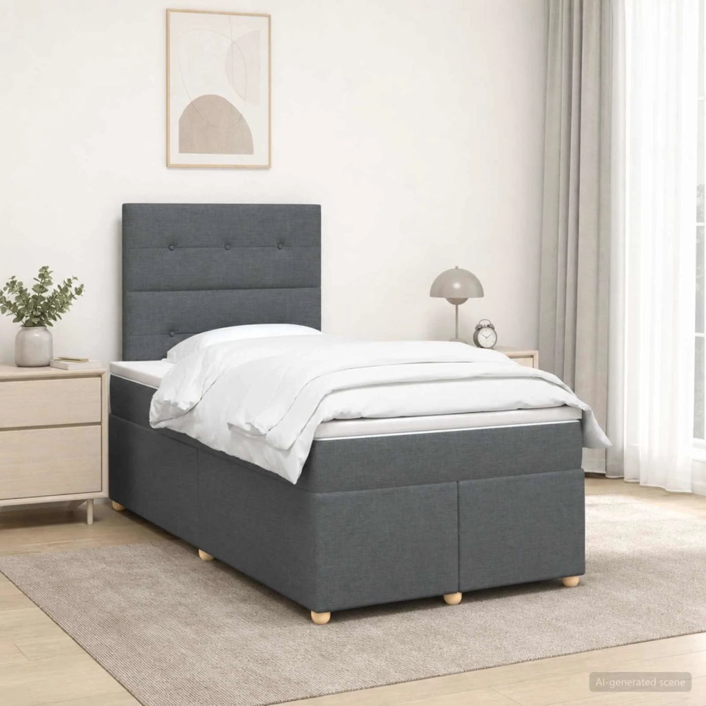 Letto box spring con materasso Grigio Scuro 120 x 200 cm 3453859