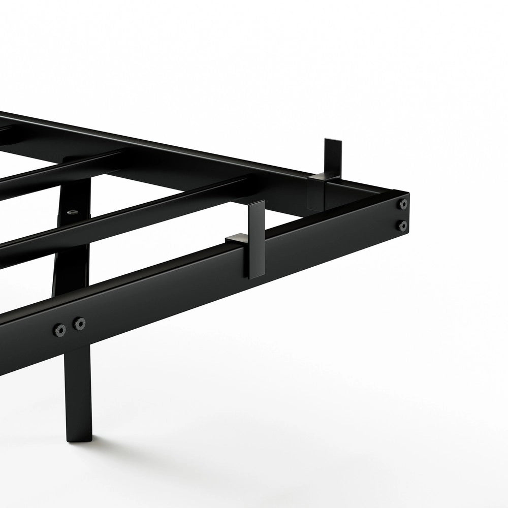 Letto Flottante in Metallo con LED ¨C MINIMAL ¨C Nero 140x200