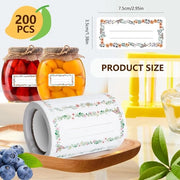 Set di 200 Etichette Autoadesive - contenitori per conserva, contenitori per spezie e bottiglie - etichette per marmellate, salse e conservazione