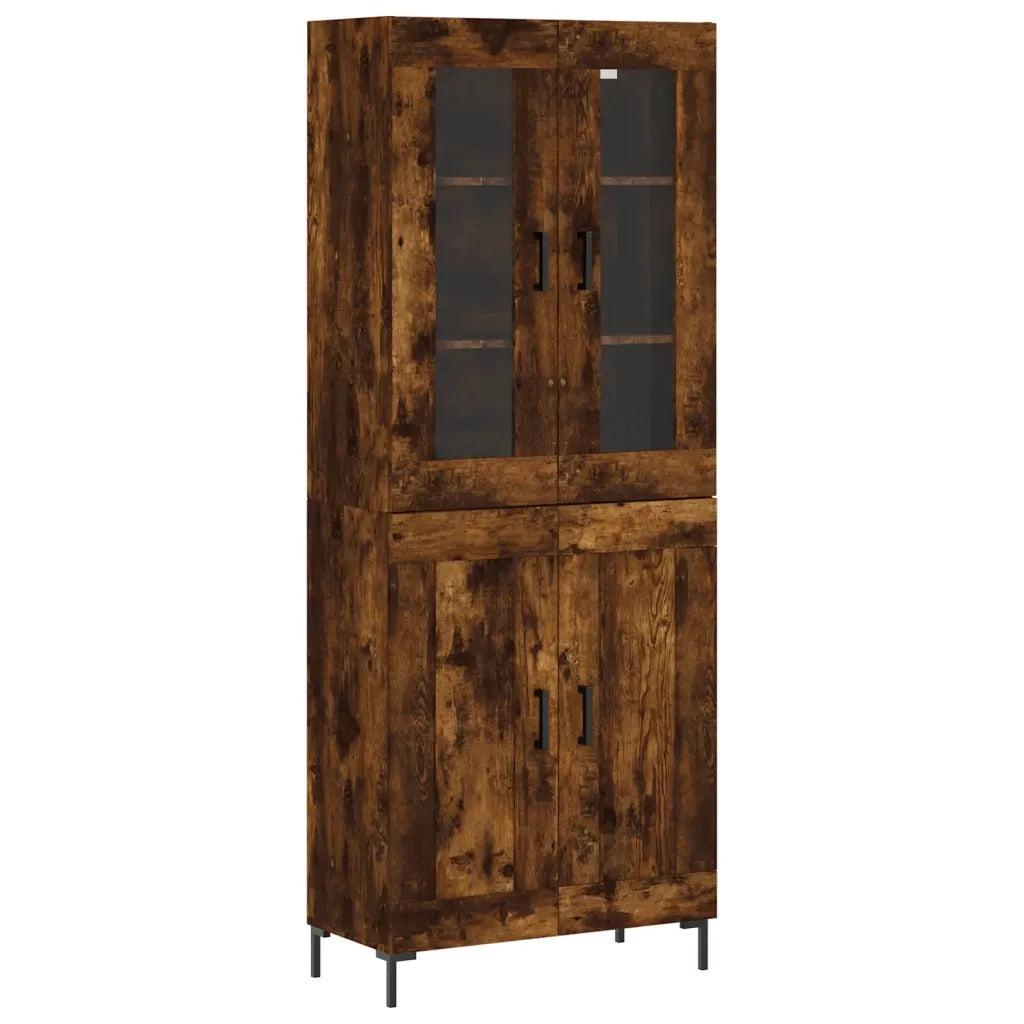 vidaXL Credenza Rovere Fumo  69,5x34x180 cm in Legno Multistrato
