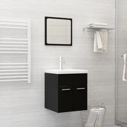 Set Mobili da Bagno 2 pz Nero in Truciolato cod mxl 59218