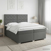 Letto box spring con materasso Grigio Scuro 200 x 200 cm 3454958