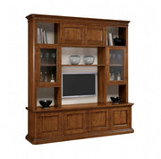 Libreria porta tv in legno arte povera tinta noce 210x60x240 - Mobili 2G