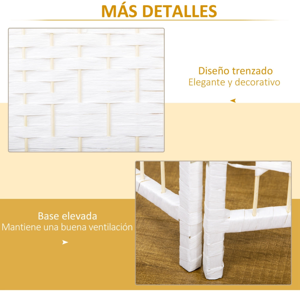 Biombo 3 Pannelli Pieghevole ¨C zephmum ¨C Bianco 120x170cm
